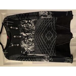 Vintage Save The Queen! Cyber Goth Graphic Long Sleeve Top - Size Small